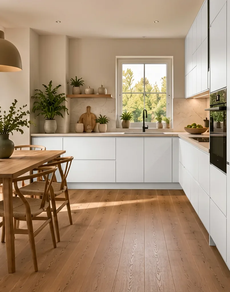 Kleine keuken met mat wit fronten