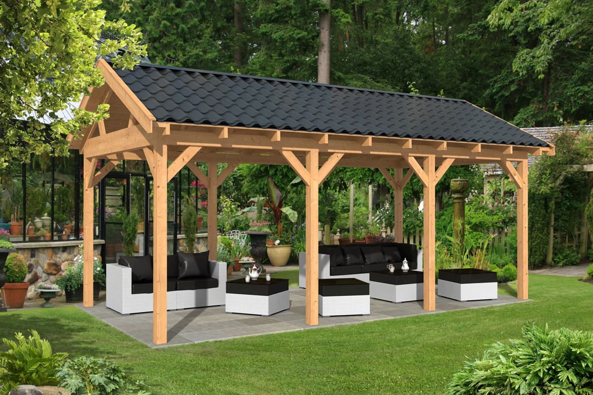 Tuindeco Hamar L Overkapping type 5 690x395 cm Lariks/Douglashout blank