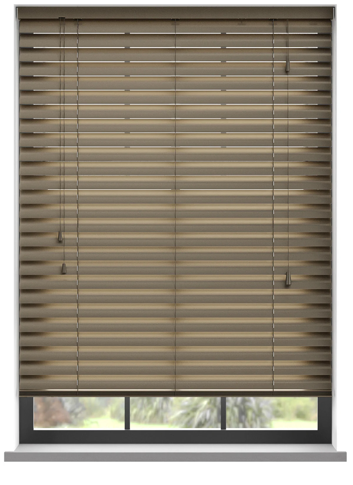 Aluminium jaloezie met koord - Mocca Metallic